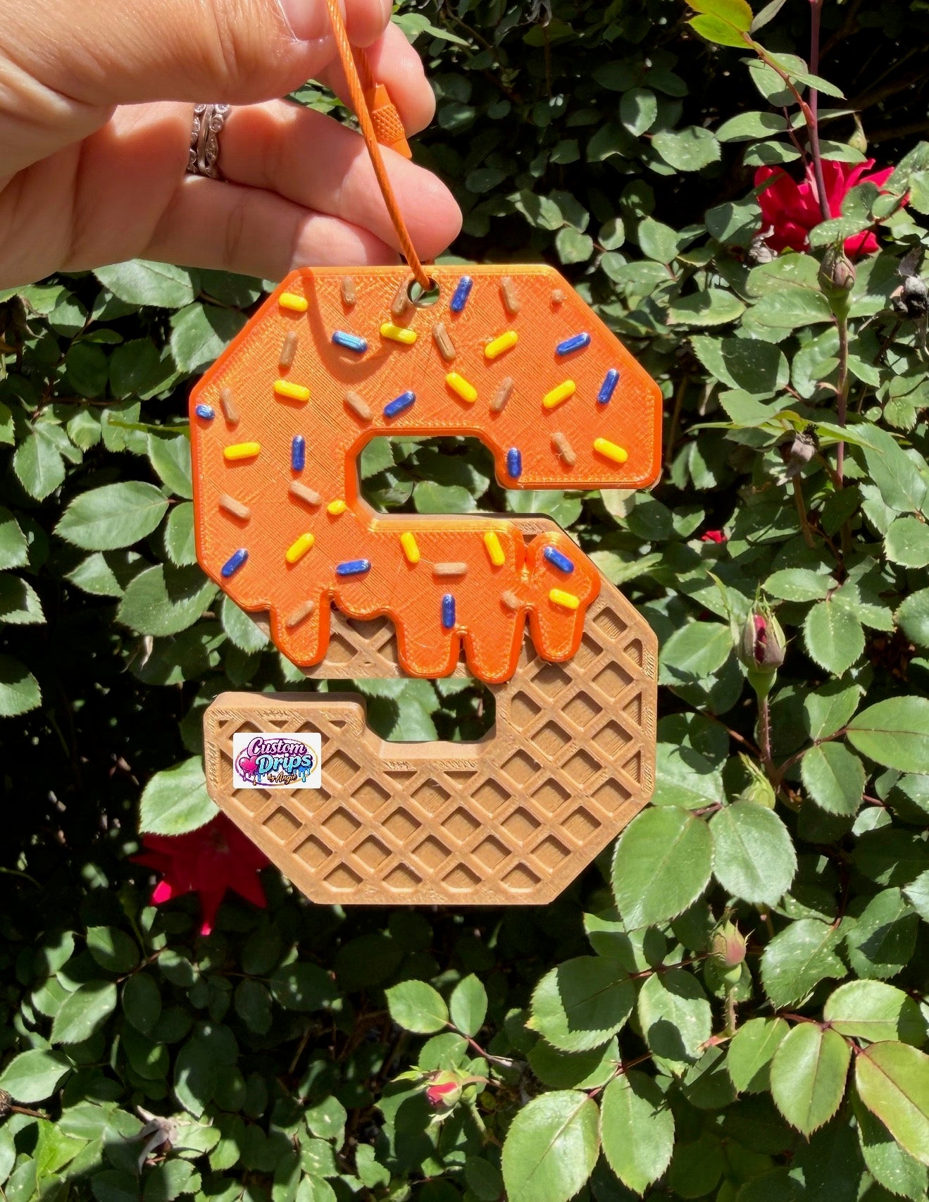 Orange Drip Bag Tag